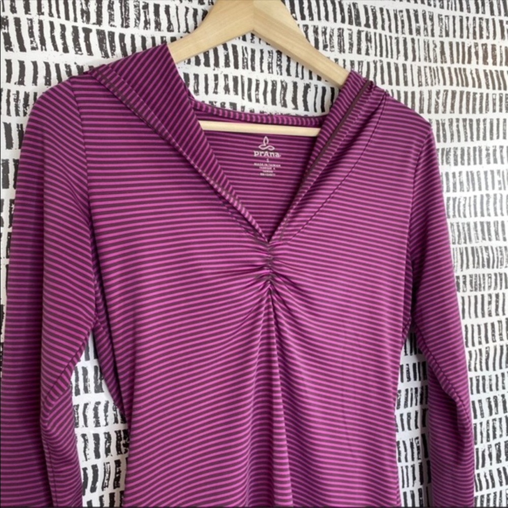 Prana Perry' Striped Hoodie in violet purple